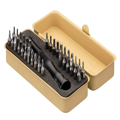 Magnetic bit holder attached for quick tool changes.