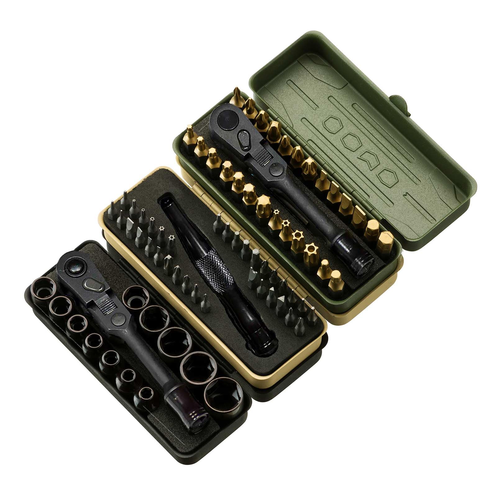 KESI Torx Bit Set 77-Piece with magnetic 2-in-1 ratchet in use.