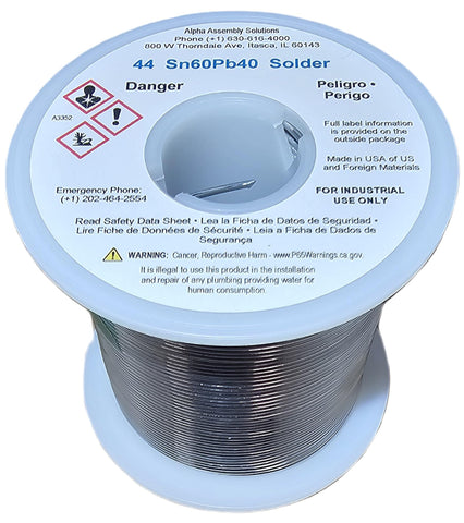 Kester Sn60Pb40 alloy label on packaging indicating composition.