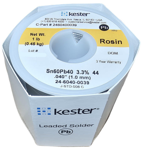 Kester 24-6040-0039 rosin-core solder roll for general soldering tasks.