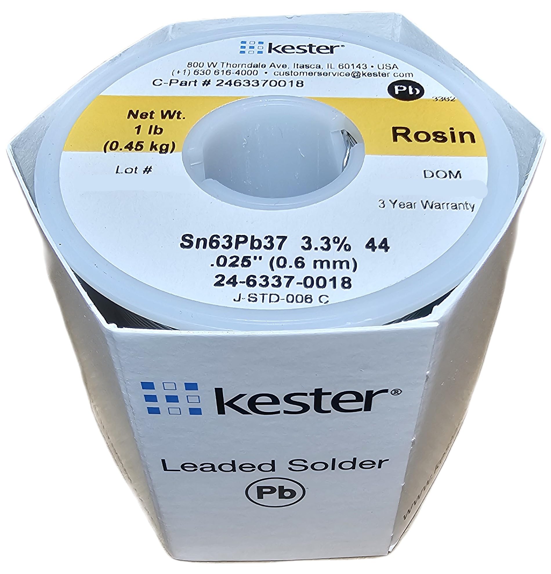 Kester 24-6337-0018 rosin-activated RA solder wire for smooth, reliable joints.