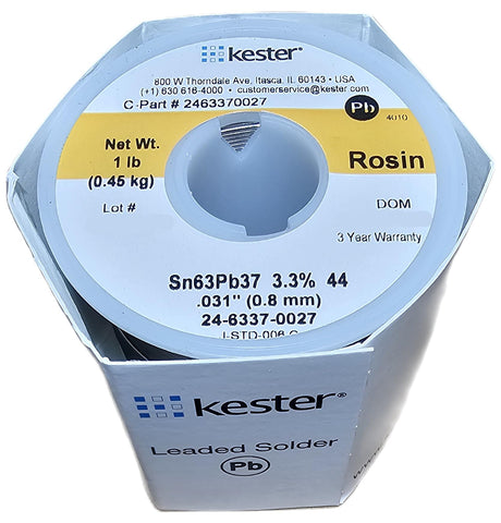 Kester 24-6337 solder spool closeup for smooth soldering and neat joints.