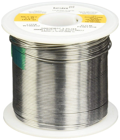 Kester solder roll showing core size 66 and 63/37 alloy for smooth joints