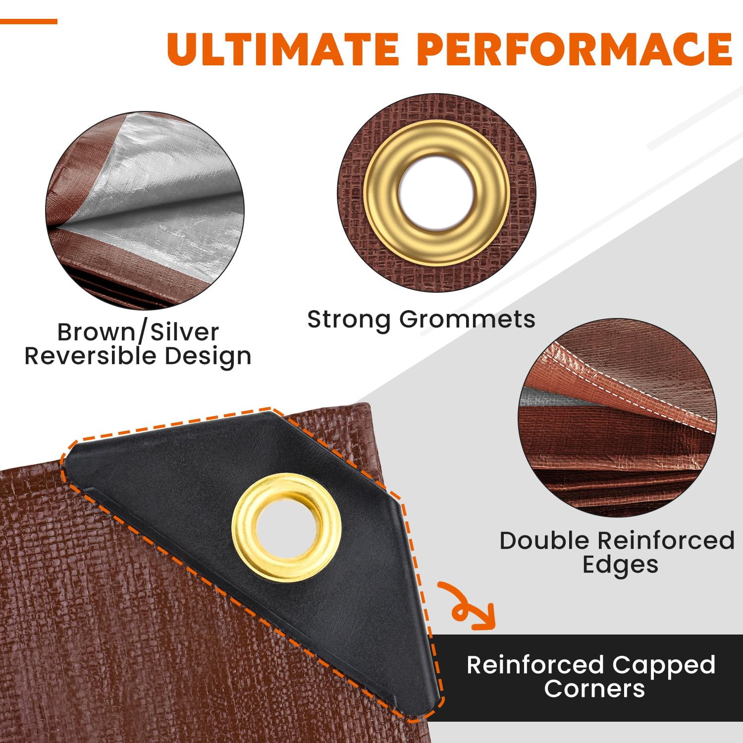 Keten tarp reinforced corner edges resist tearing during rugged outdoor use.