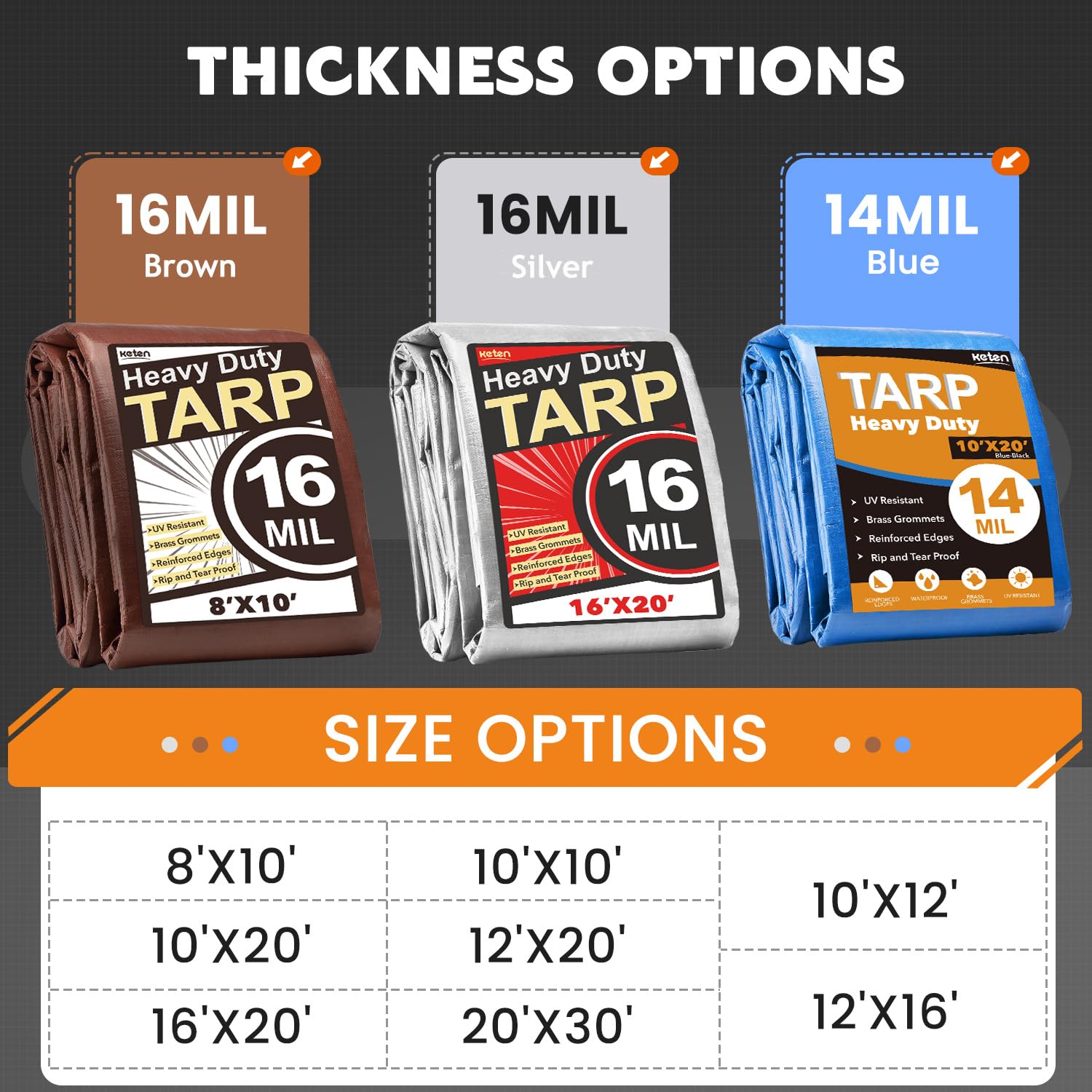 Keten tarp acts as roof or vehicle cover in harsh weather.