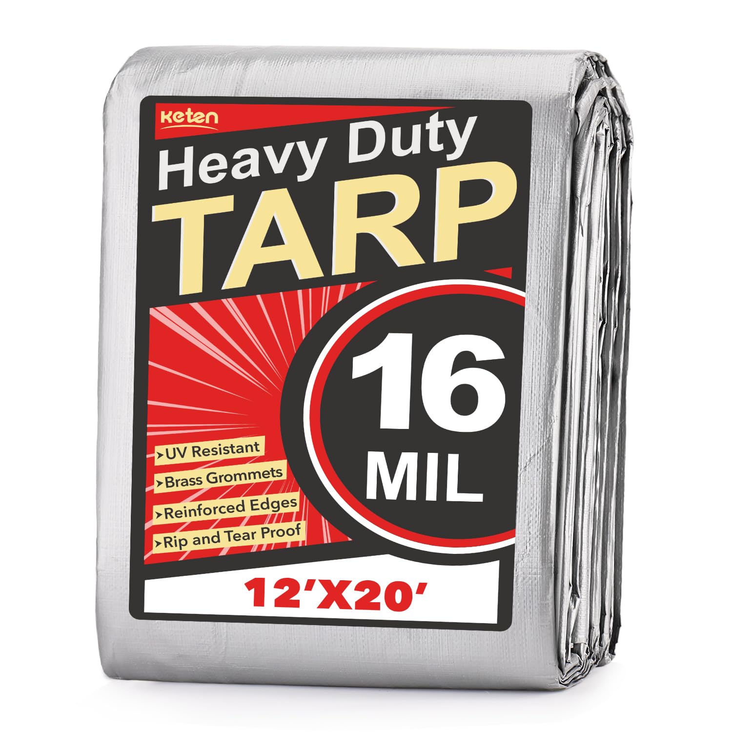 Keten tarps 12x20 folded showing heavy-duty waterproof material for outdoor use