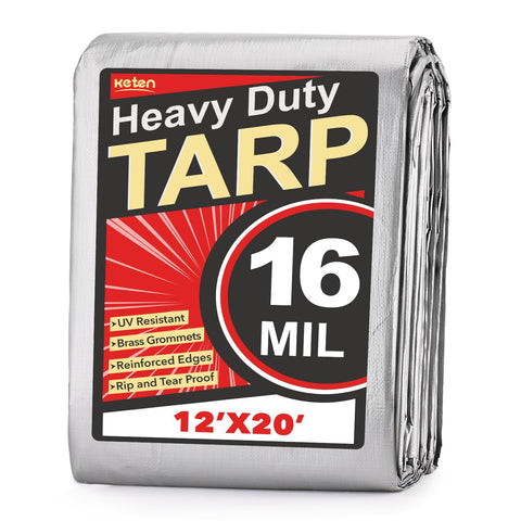 Keten tarps 12x20 folded showing heavy-duty waterproof material for outdoor use