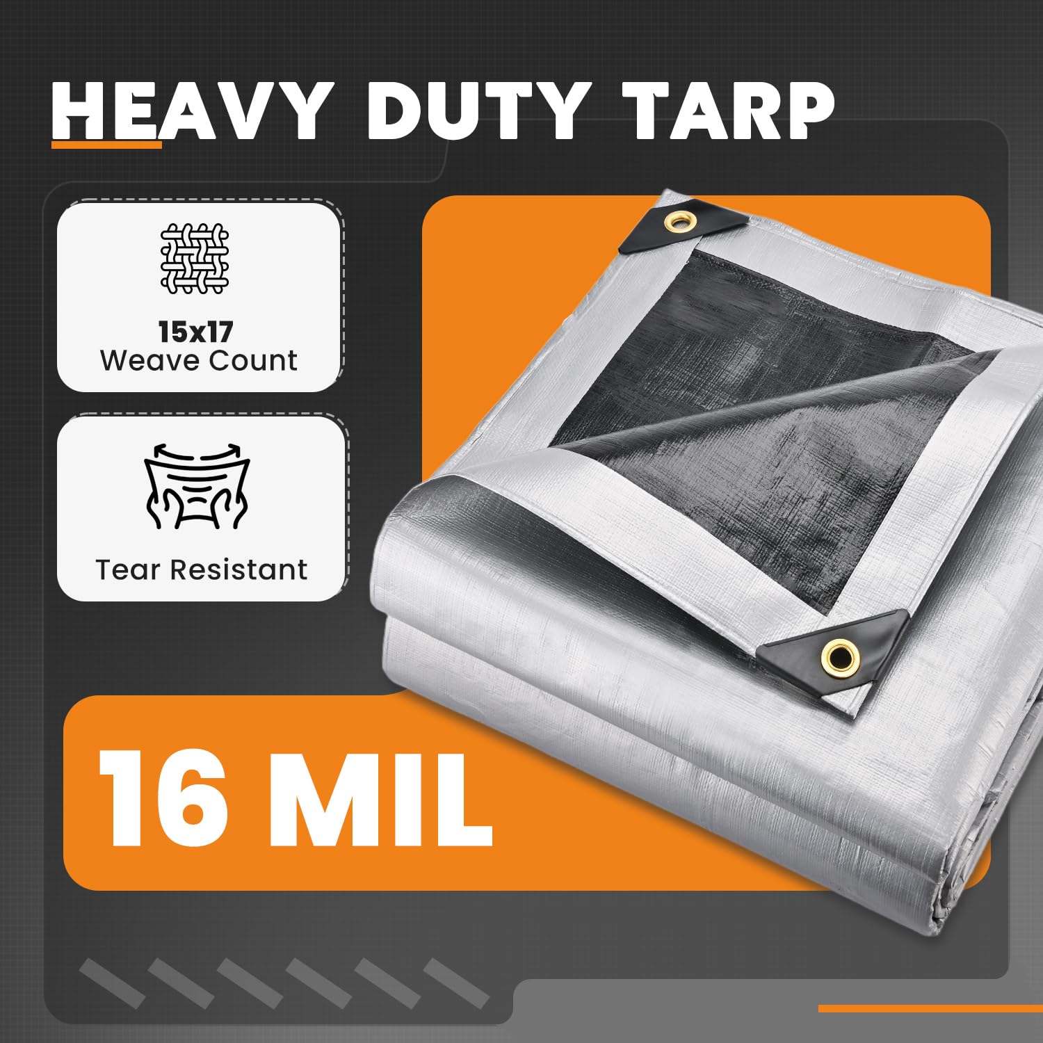 Keten tarps reinforced corners illustrate tear resistance for rugged conditions