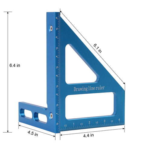 Ketiped 6-inch imperial 3D angle ruler side profile showing durable aluminum body.