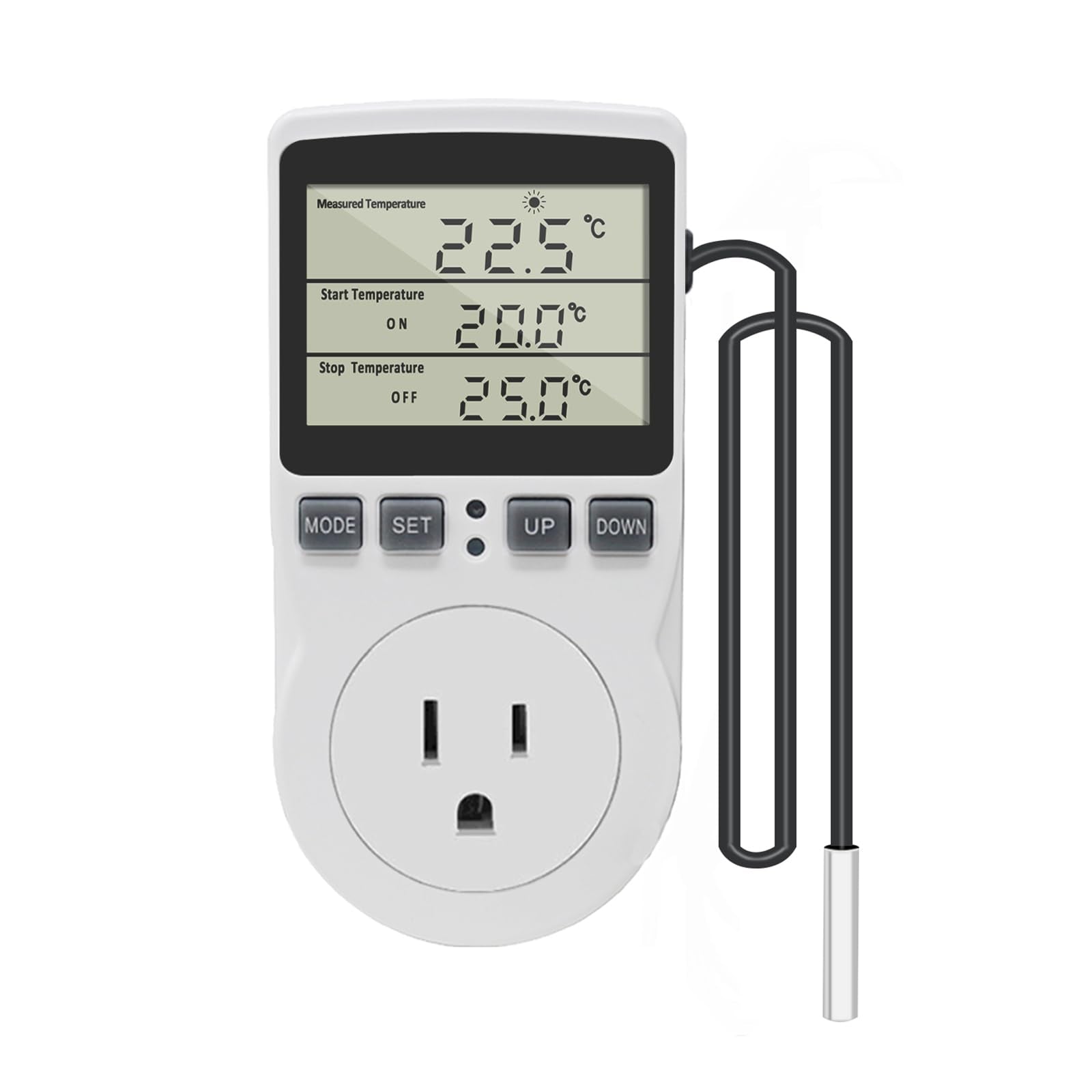 KETOTEK thermostat outlet display shows current temperature for quick monitoring