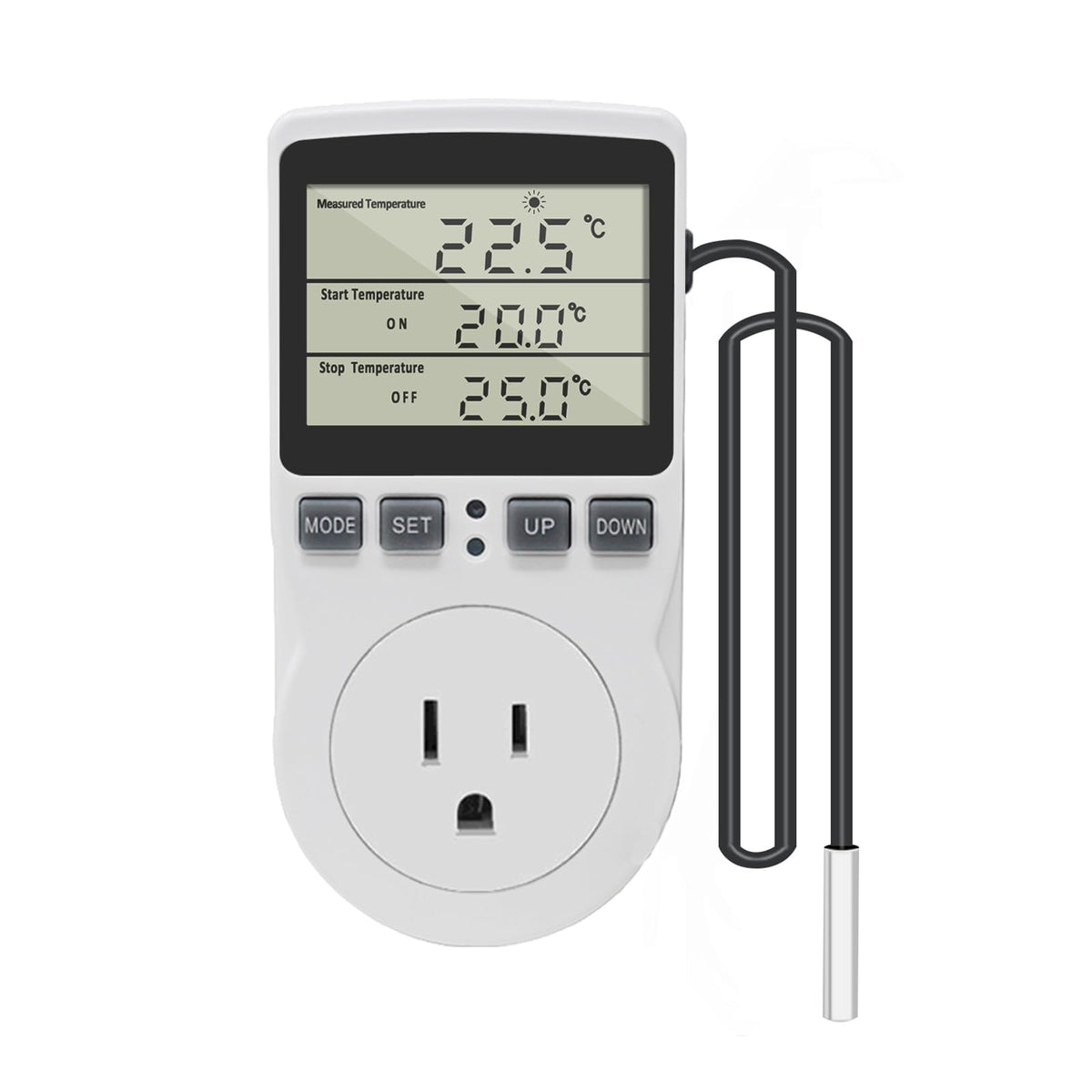 KETOTEK thermostat outlet display shows current temperature for quick monitoring