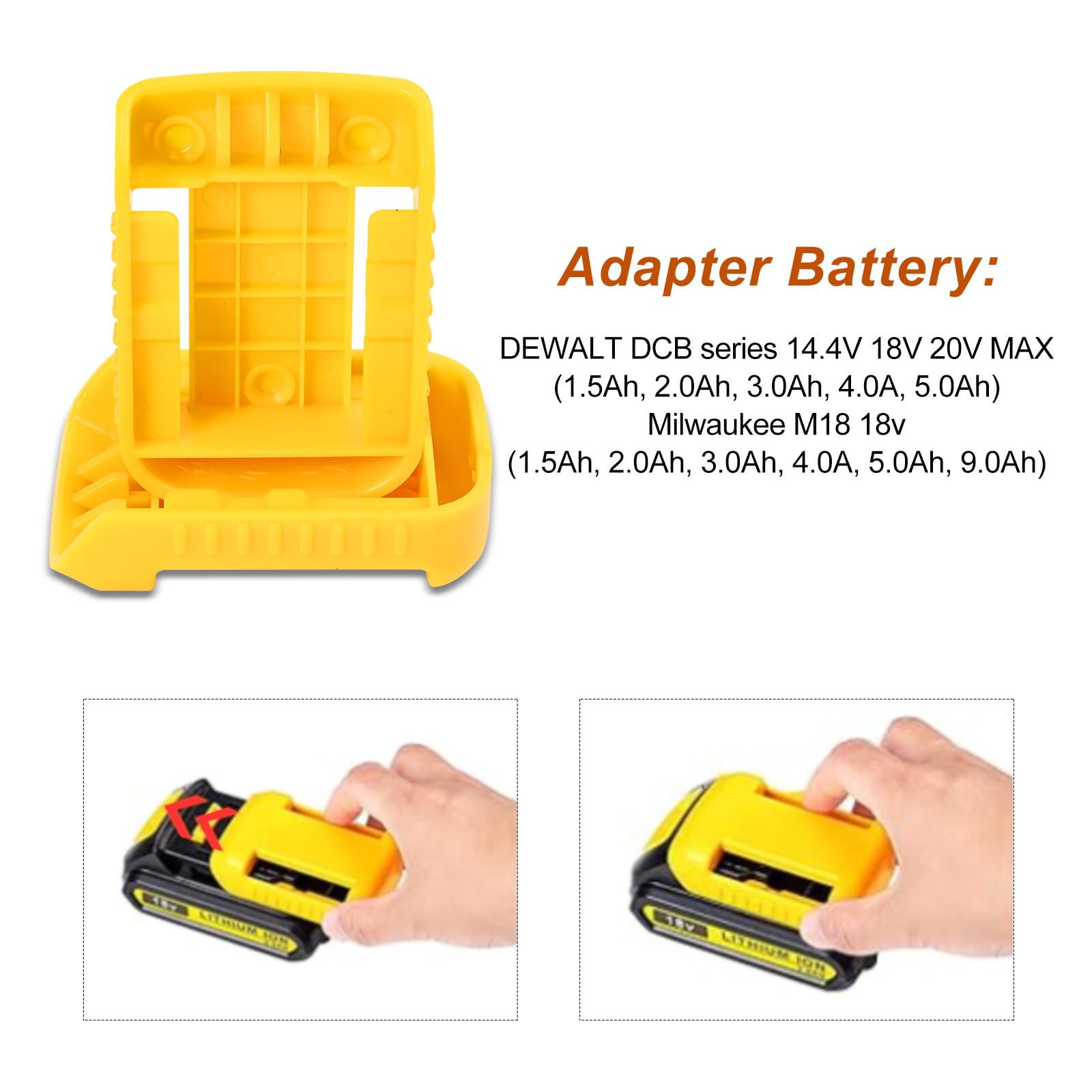 Battery holder for Dewalt/Milwaukee batteries securely mounted by KETTKEL 30pas