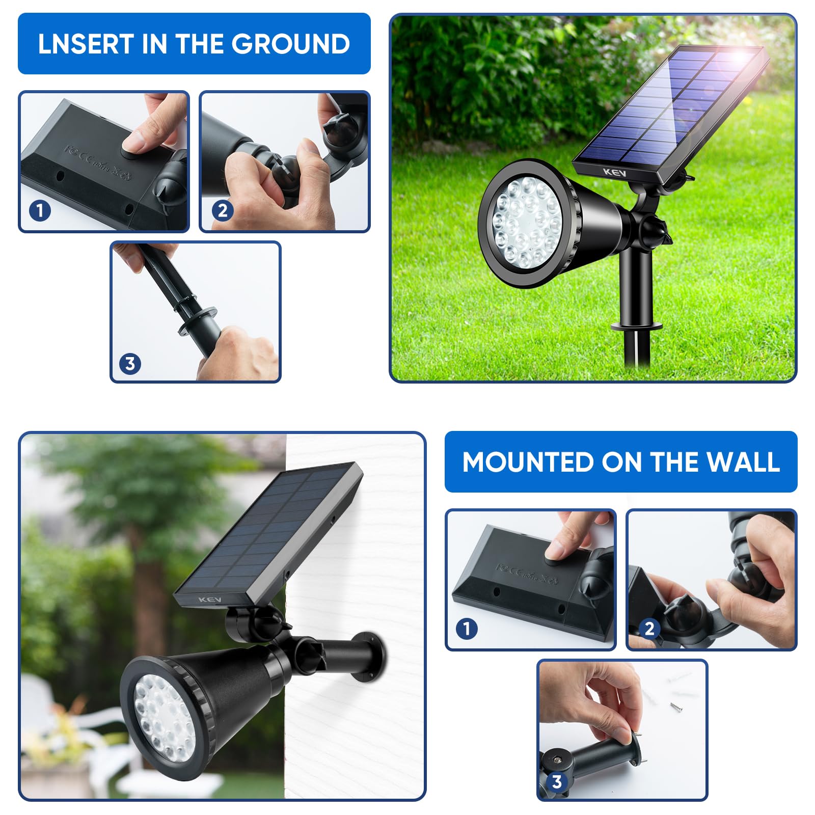 KEV IP65 waterproof outdoor light withstands rain and snow