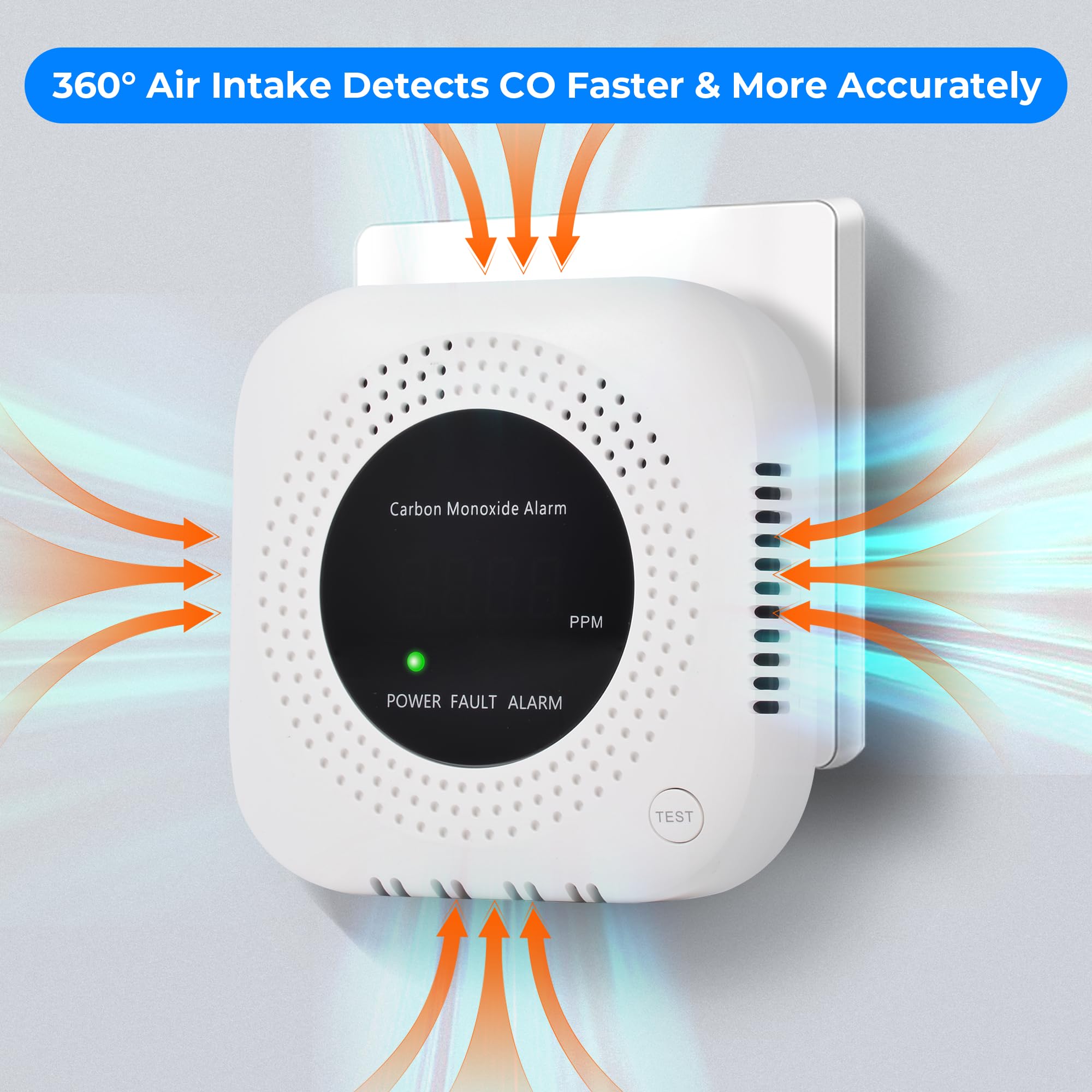 Kevinste CO detector emits an 85 dB alarm for quick alerts.