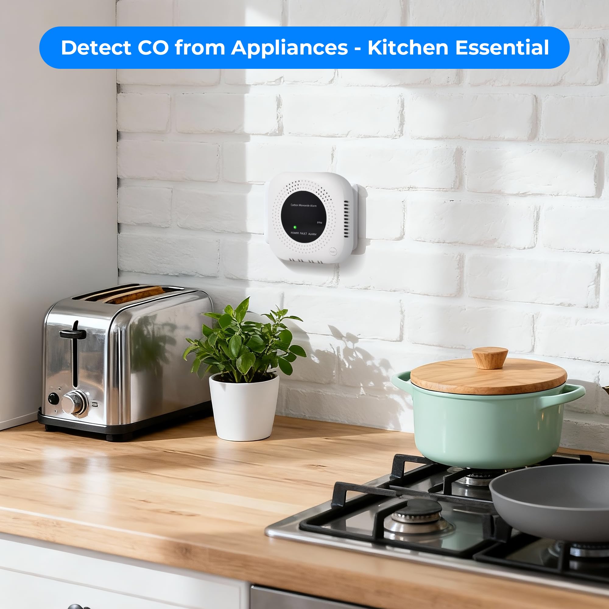 Kevinste CO detector is slim at 1.57 inches thick.