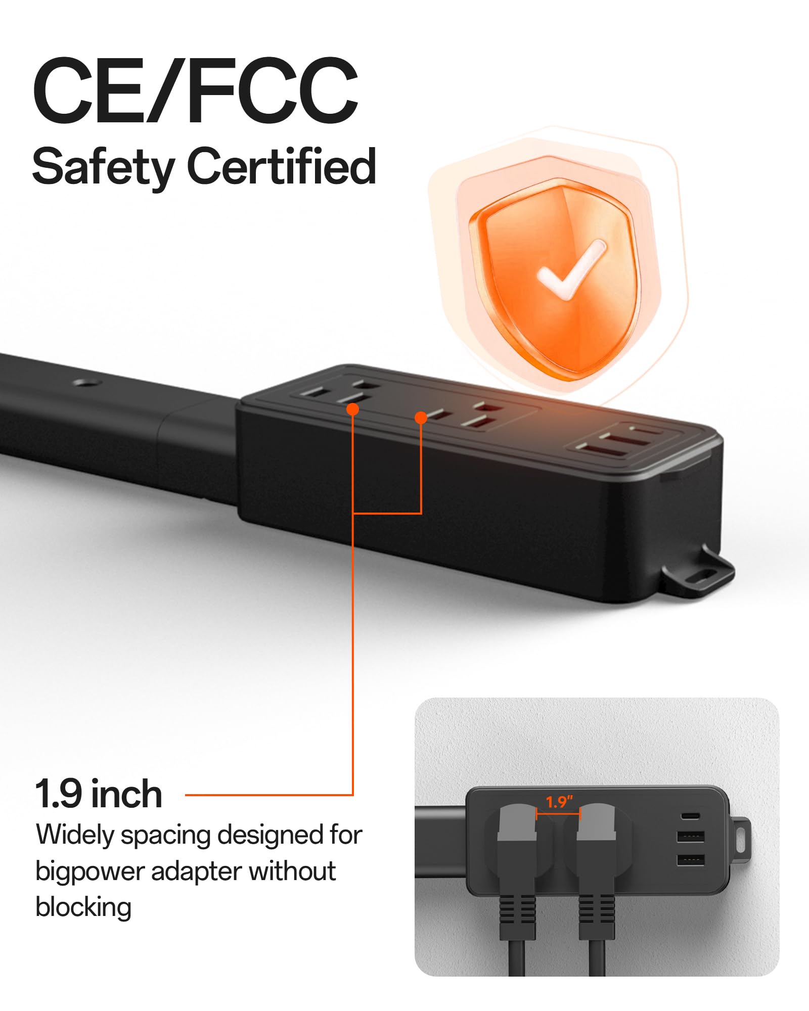 Keway outlet extender doubles as a hands-free phone stand.