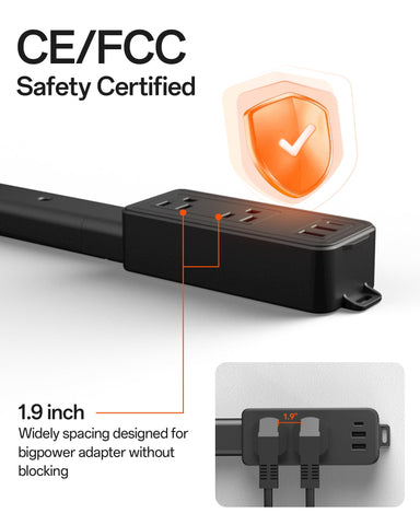 Keway outlet extender doubles as a hands-free phone stand.