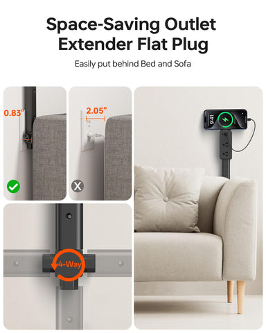 Keway extender mounted with screws for secure installation behind furniture.
