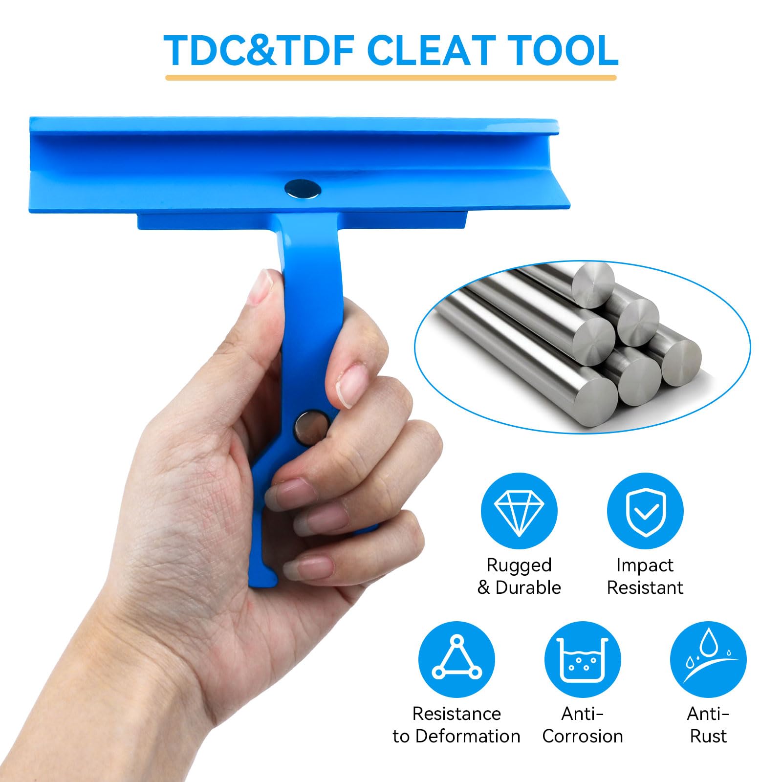 Keydinht bright blue coating improves visibility and durability.