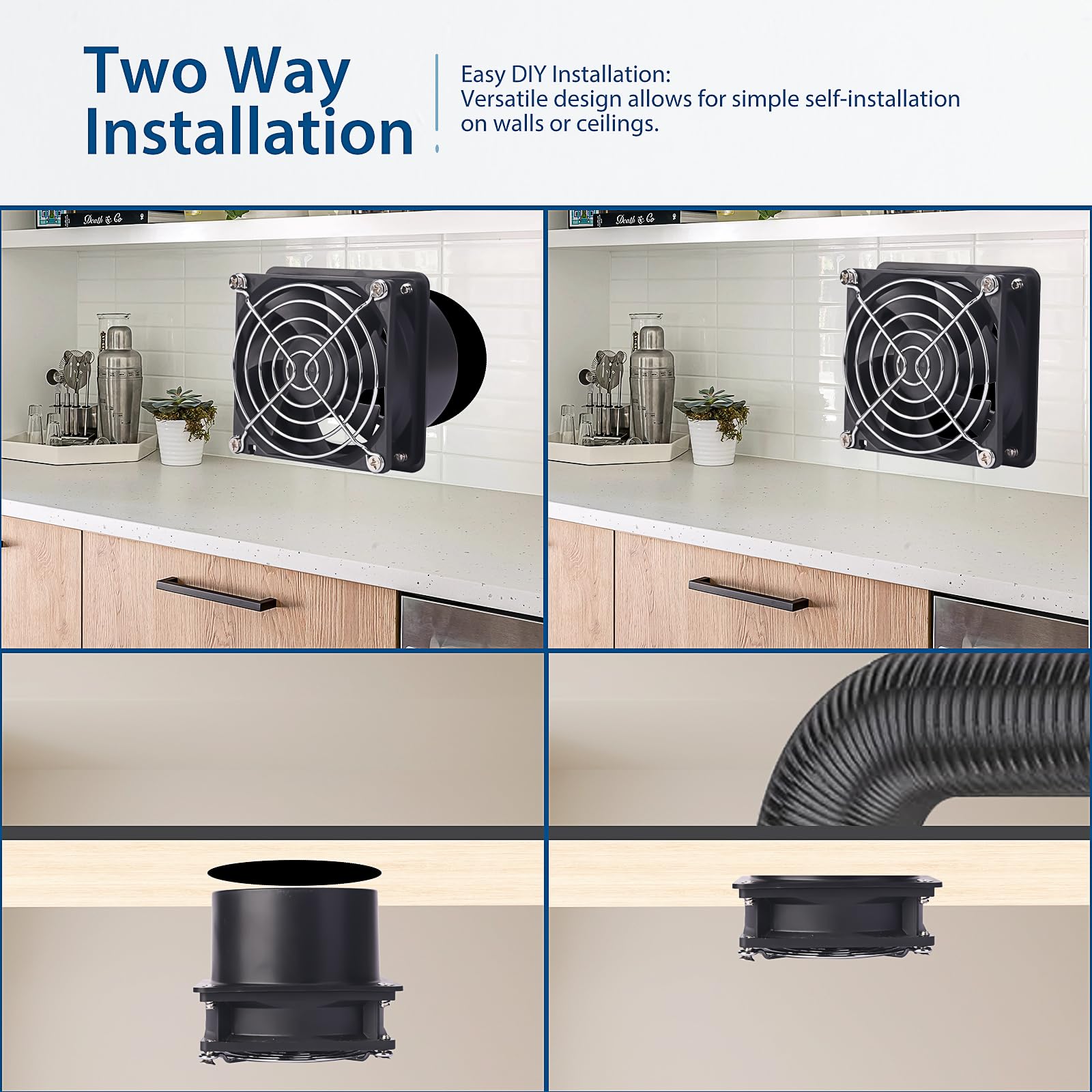 KEYFANCLUB metal ducting adapter helps secure exhaust piping easily.