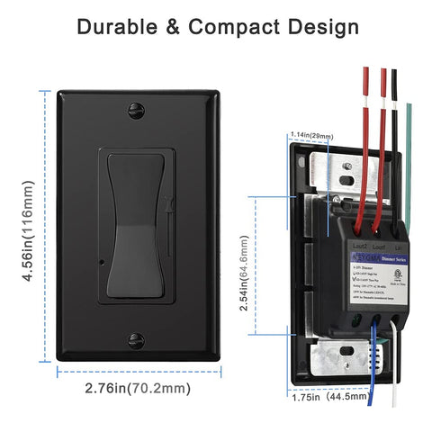 KeyGMA in-wall dimmer installation with no neutral required.