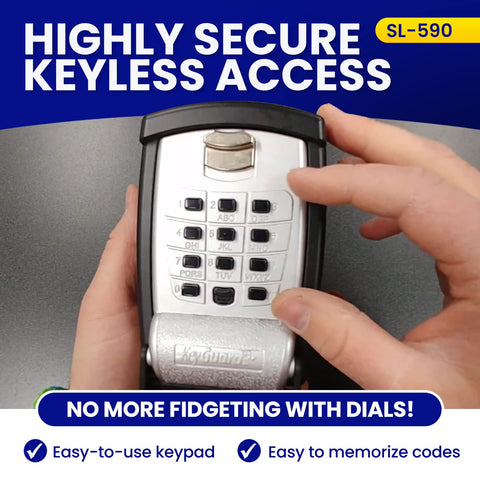 KeyGuard SL-590 interior key storage compartment keeps spare keys organized.