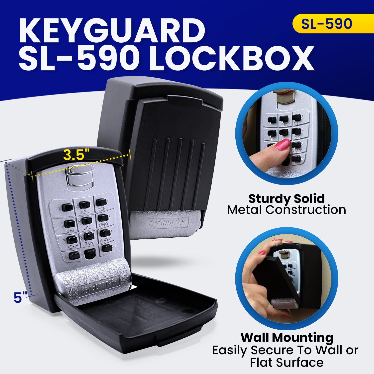 KeyGuard SL-590 weather cover protects against freezing and jamming.