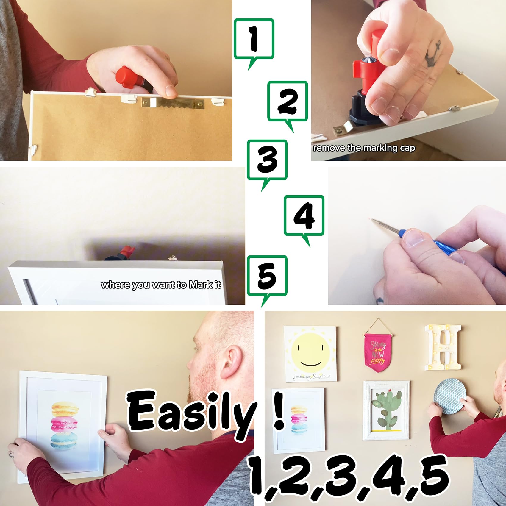 Keyhole Marker compact storage box keeps tools organized.