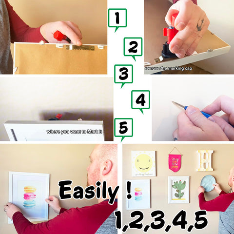 Keyhole Marker compact storage box keeps tools organized.