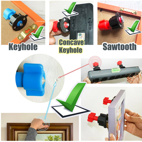 Keyhole Marker double-headed nails provide clean holes and easy removal.