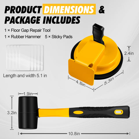 Keymarx Floor Gap Fixer 4.6-inch suction cup provides reliable hold.