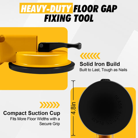 Keymarx Floor Gap Fixer sticky pads applied to textured floors for adhesion.