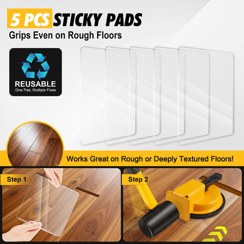Keymarx Floor Gap Fixer suction cup close-up showing secure grip on textured flooring.