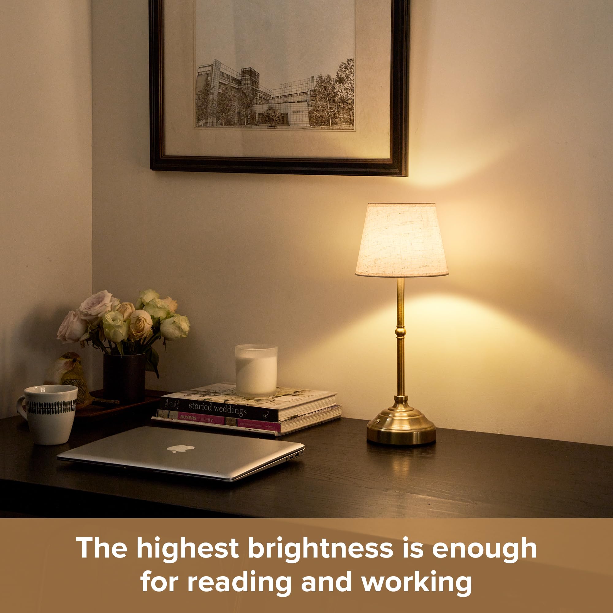 living room corner accent lit by keysays cordless table lamp