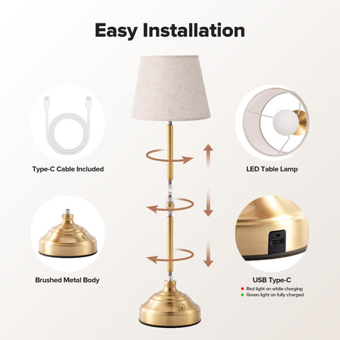keysays lamp with Type-C charging port for easy power