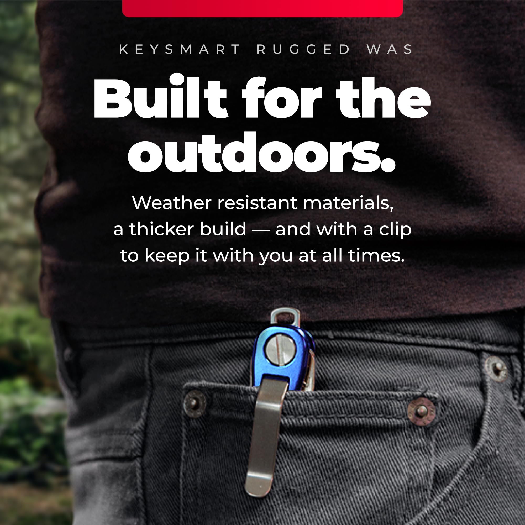 KeySmart Rugged removable pocket clip and loop keep keys secure and accessible