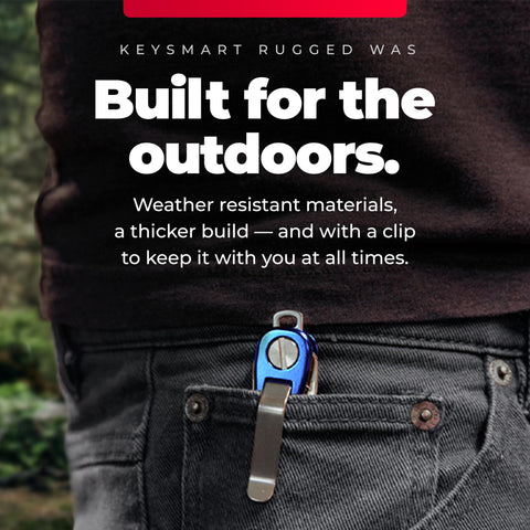 KeySmart Rugged removable pocket clip and loop keep keys secure and accessible