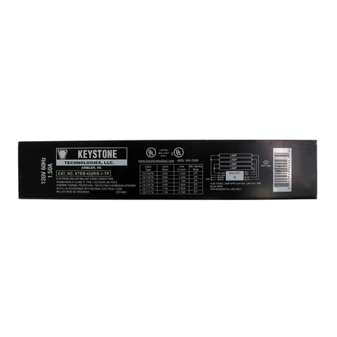 Keystone KTEB-432RIS-1 ballast for four T8 lamps, instant start for home lighting.