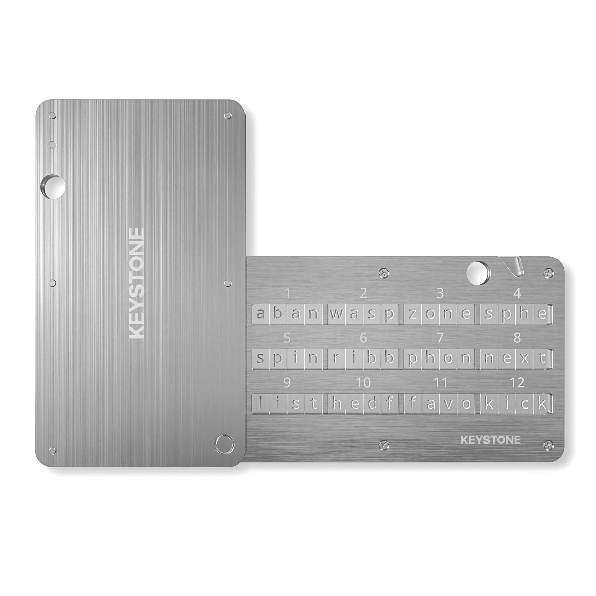 Keystone Tablet front view showcases durable steel build for secure seed storage.