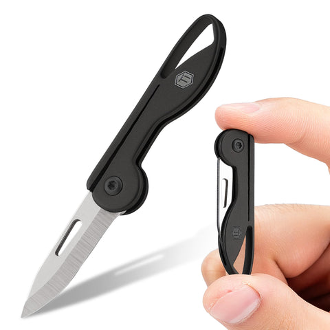 KeyUnity KK05BK mini knife with closed blade for pocket-ready cutting tasks.