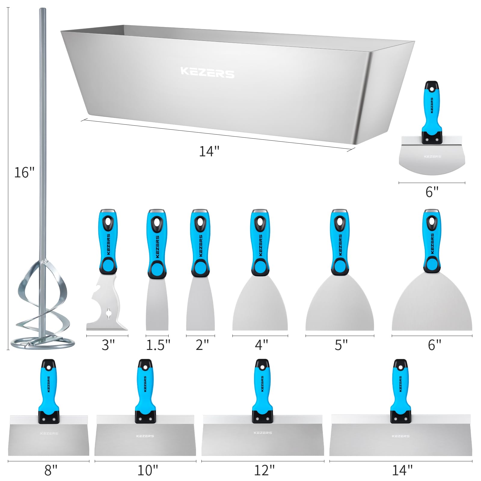 KEZERS hollow-ground blades enable controlled flex for skim coats