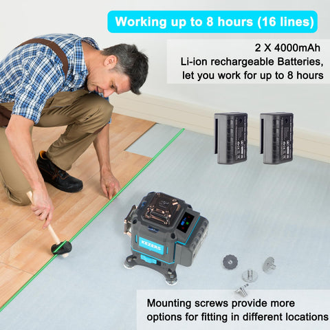 KEZERS Laser Level 360 lifting base lets you rise over obstacles for tile work.