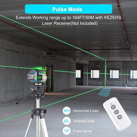 KEZERS Laser Level 360 in use on wall or ceiling for quick alignment.
