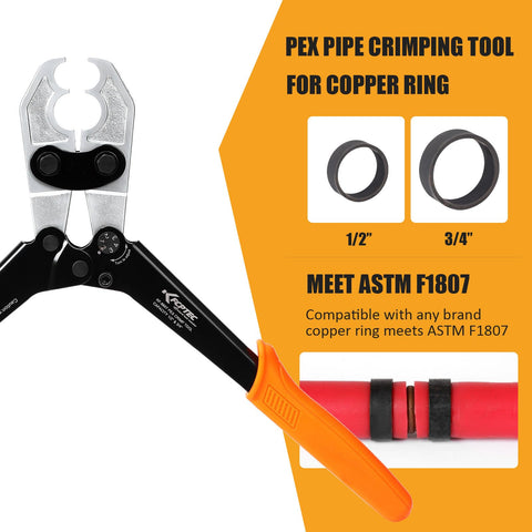 KF CPTEC chrome-plated jaw resists scratches, keeping fittings pristine during installation.