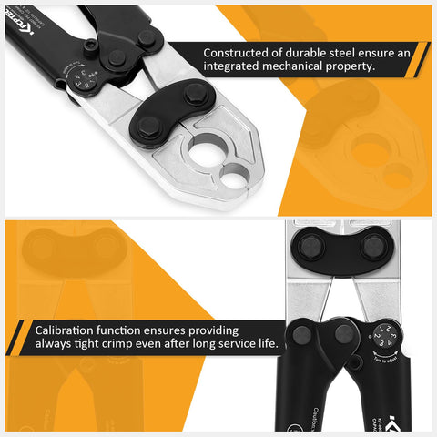 KF CPTEC ergonomic anti-slip handles reduce fatigue during repeated crimping tasks.
