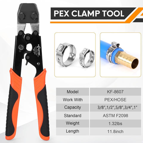 3/4" clamps included for larger PEX runs with KF CPTEC kit