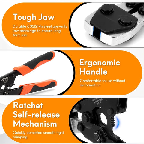 Durable, corrosion-resistant jaws on the KF CPTEC cinch tool