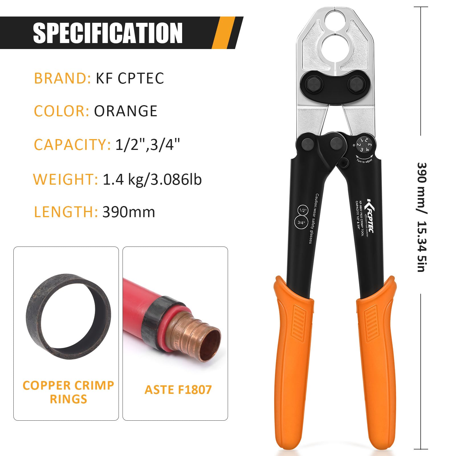 KF CPTEC Go/No-Go gauge verifies crimp diameter for secure, code-ready connections.