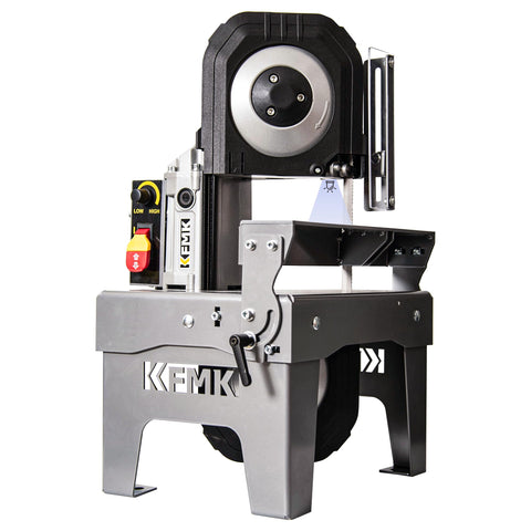 KFMK 10A band saw with large workbench for stable metal cutting.