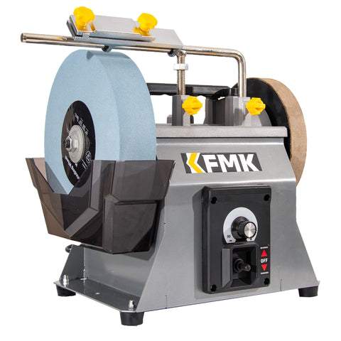 KFMK 10-inch wet sharpening system with water trough for cool, consistent sharpening.